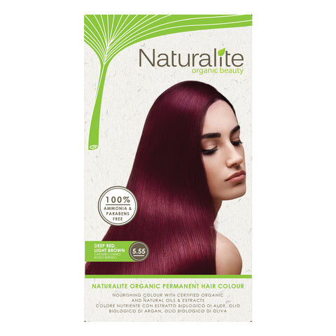 Naturalite Organic Permanent 5.55 Deep Red, Light Brown Hair Colour (110ml) - Organic Pavilion