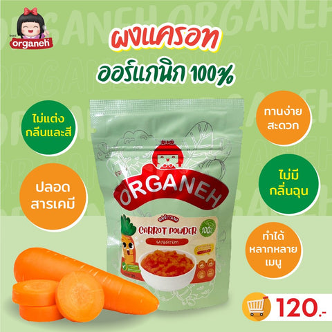 Organeh ผงแครอท 100 % ตราออร์กาเนะ Carrot Powder (35 g) - Organic Pavilion