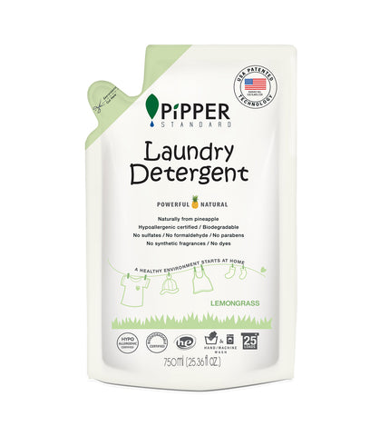 Pipper Standard Refill Laundry Detergent Lemongrass Scent (750ml) - Organic Pavilion