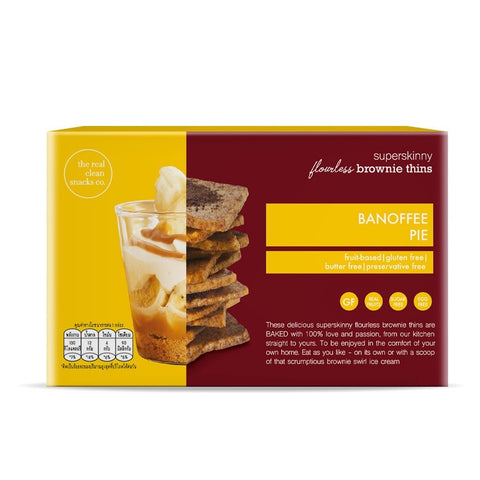 The Real Clean Snacks บราวนี่แผ่นบางอบกรอบ รสบานอฟฟี่ Superskinny Flourless Brownie Thins - Banoffee Pie (30 g) - Organic Pavilion