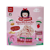 Organeh มินิแครกเกอร์ ควินัวผสมข้าวกล้อง รสตรอว์เบอร์รี่ ตราออร์กาเนะ Quinoa with Brown Rice Mini Cracker Strawberry Flavor (21g x 3Sachets) - Organic Pavilion