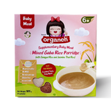 Organeh โจ๊กข้าวกล้องงอกบด สำหรับเด็ก 6 เดือน+ สูตรจมูกข้าวสังข์หยด ผสมข้าวกล้องหอมมะลิ Supplementary Baby Meal Mixed Gaba Rice Porridge with Sangyod Brown Rice and Jasmin Thai Rice (105g x 7Sachets) - Organic Pavilion