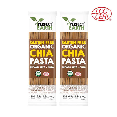 Perfect Earth Gluten Free Organic Chia Pasta Brown Rice (2x225gm) - Organic Pavilion