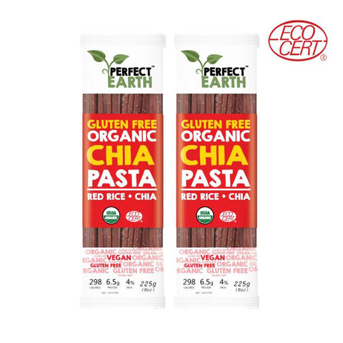 Perfect Earth Gluten Free Organic Chia Pasta Red Rice (2x225gm) - Organic Pavilion