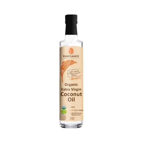 Rawganiq Organic Extra Virgin Coconut Oil, Cold Pressed, Unrefined  (275ml) - Organic Pavilion