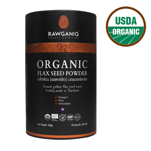 Rawganiq Organic Golden Flax Seed Powder (300g) - Organic Pavilion