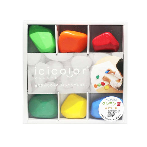 Aozora icicolor 6-colour stone-shaped non-toxic Crayons - Organic Pavilion