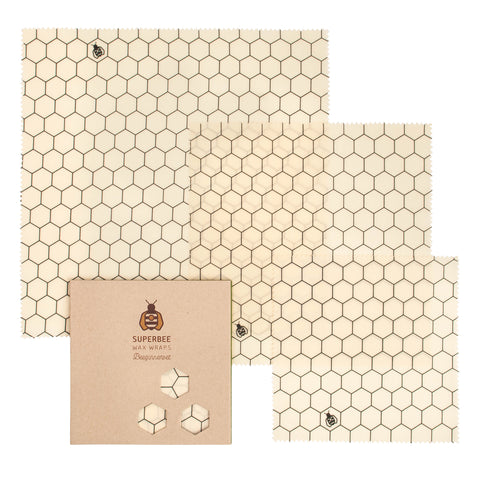 SuperBee Wax Wraps – Beeginner Set - Hexagonia (100g) - Organic Pavilion