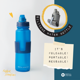 Refill Station Foldable Silicone Drinking Bottle ขวดน้ำซิลิโคนพับได้ (650ml) - Organic Pavilion