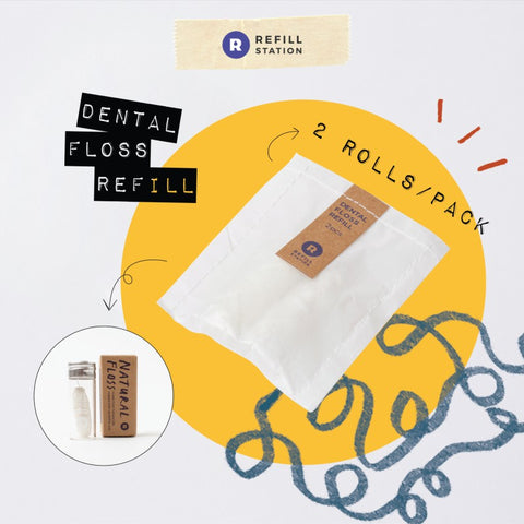 Refill Station ไส้เติม ไหมขัดฟัน ไหมแท้ ไม่ผสมพลาสติก Refill Pack of 100% Natural Silk Dental Floss (2 x 30m) - Organic Pavilion