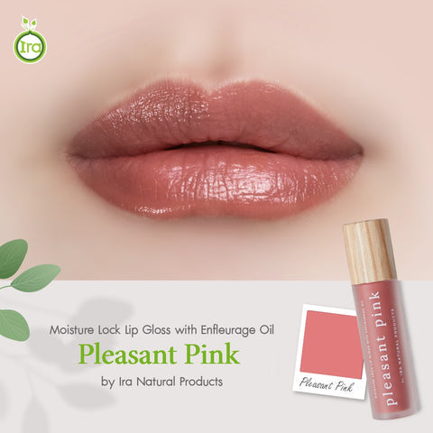 Ira Moisture Lock Lip Gloss with Enfleurage Oil - Pleasant Pink (3.5g) - Organic Pavilion