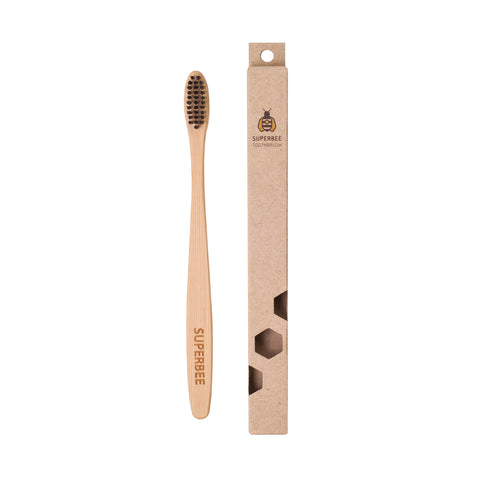 SuperBee Bamboo Toothbrush ซูเปอร์บี - แปรงสีฟันไม้ไผ่ (1 ด้าม) - Organic Pavilion
