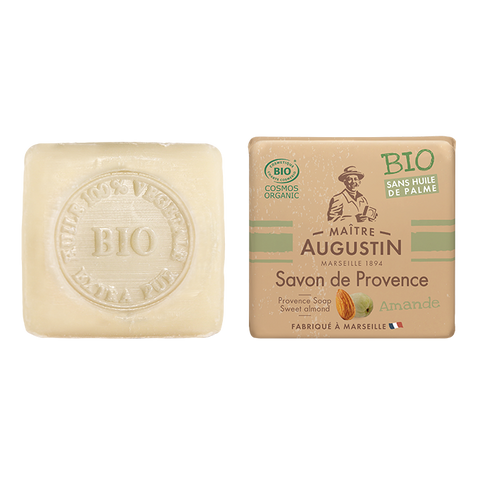 Maitre Augustin Provence Soap Sweet Almond สบู่ออแกนิค โปรวองซ์ โซบ สวีทอัลมอนด์ กลิ่นสวีทอัลมอนด์ (100 g) - Organic Pavilion