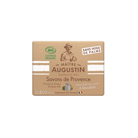 Maitre Augustin Provence Soap Donkey Milk สบู่ออแกนิค โปรวองซ์ โซป ดงกี่มิลล์ กลิ่นนมลา แพค 2 ก้อน (2*100 g) - Organic Pavilion