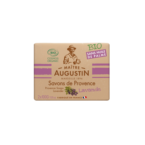 Maitre Augustin Provence Soap Lavender สบู่ออแกนิค โปรวองซ์ โซป ลาเวนเดอร์ กลิ่นลาเวนเดอร์ แพค 2 ก้อน (2*100 g) - Organic Pavilion