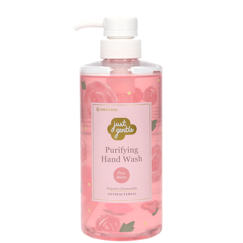 Just Gentle Purifying Hand Wash - Rose Water สบู่ล้างมือ ช่วยลดการสะสมของเชื้อแบคทีเรีย กลิ่นกุหลาบ (500 ml) - Organic Pavilion