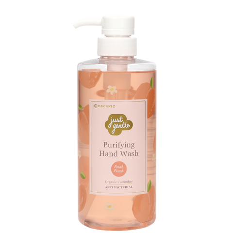 Just Gentle Purifying Hand Wash - Fresh Peach สบู่ล้างมือ ช่วยลดการสะสมของเชื้อแบคทีเรีย กลิ่นพีช (500 ml) - Organic Pavilion